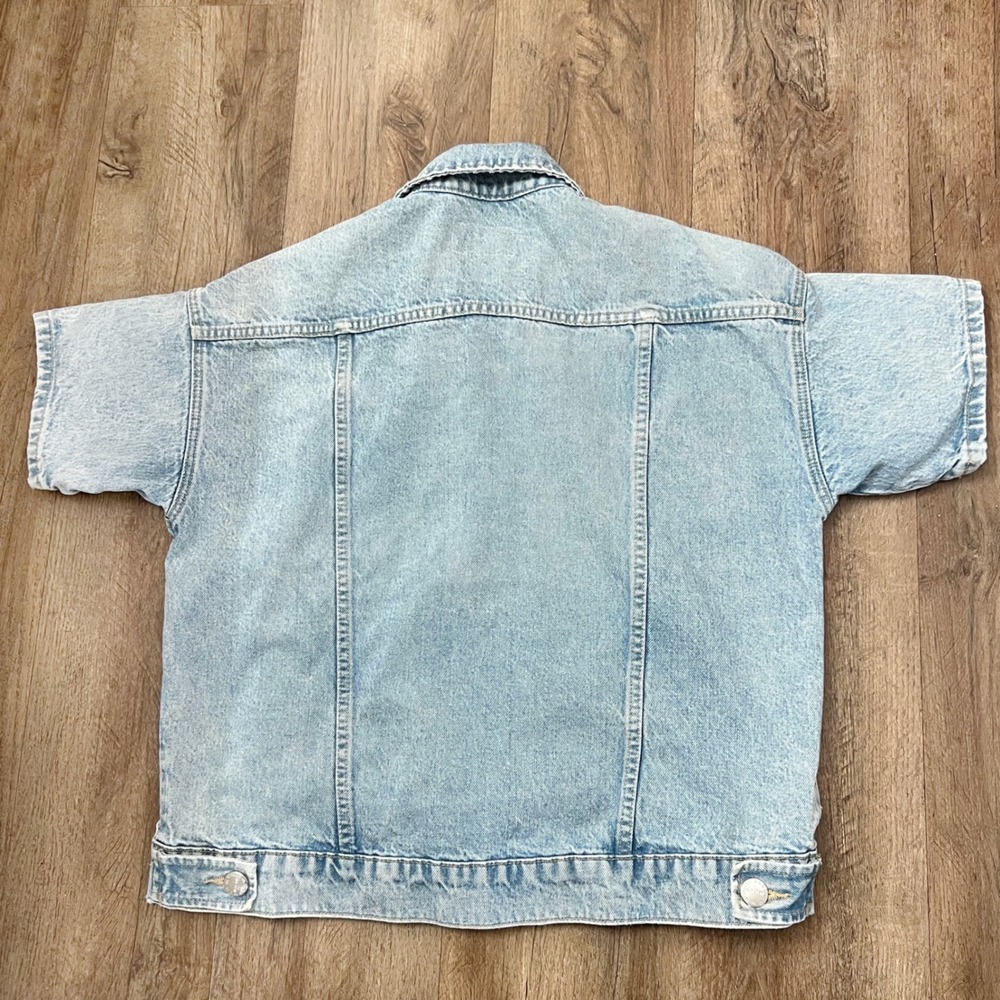 Current Elliott The Rolled Sleeve Trucker Denim Jacket Light Indigo Size 0 - Picture 6 of 13